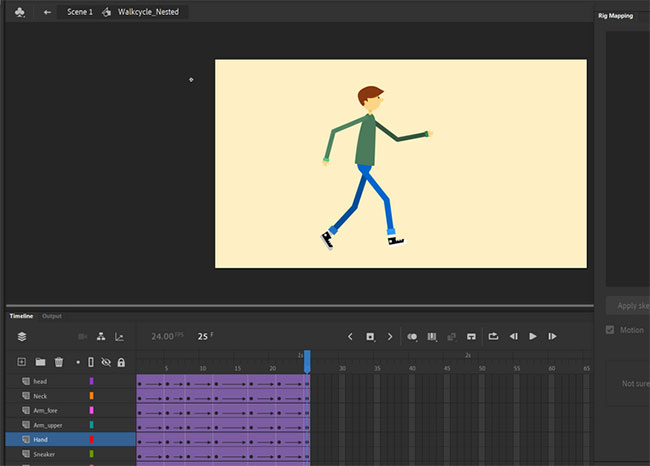 Giao diện của Adobe Animate