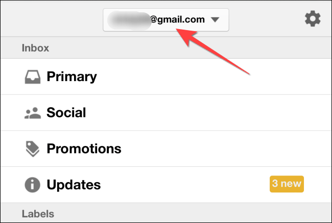 Nhấn vào tài khoản Gmail 