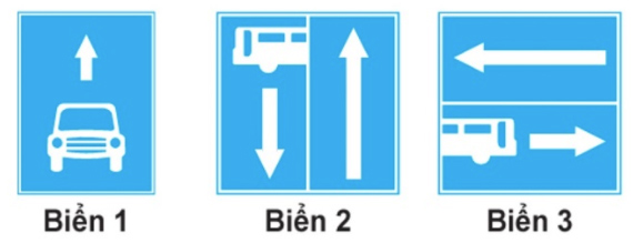 23. Biển nào báo hiệu “Đường phía trước có làn đường dành cho ô tô khách”?