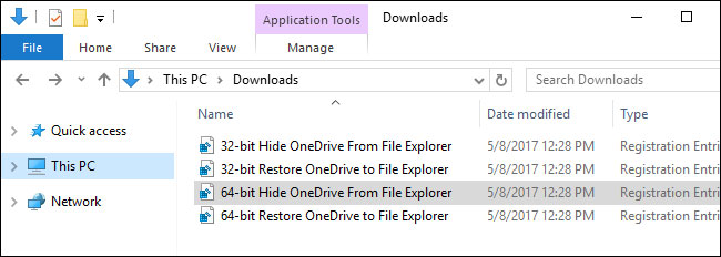 Tải bản hack registry có sẵn để vô hiệu hóa OneDrive
