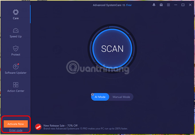 Giao diện phần mềm Advanced SystemCare Pro