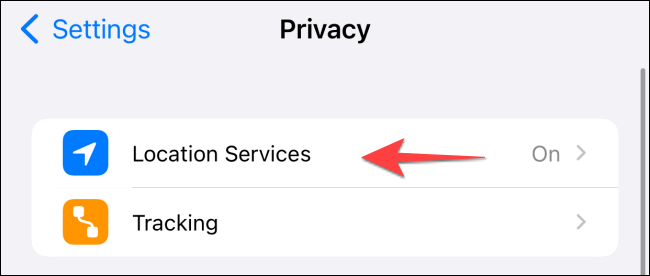 Click on “Location Services”