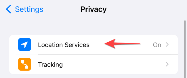 Click on “Location Services”