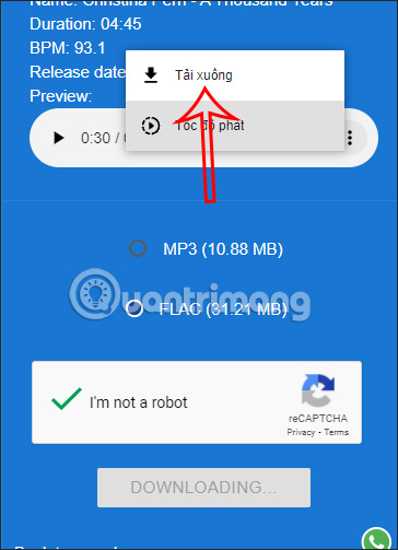 Tải đoạn nhạc trên FreeMP3Download