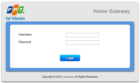 Log in to FPT modem