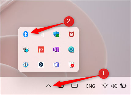 Click on the Bluetooth icon