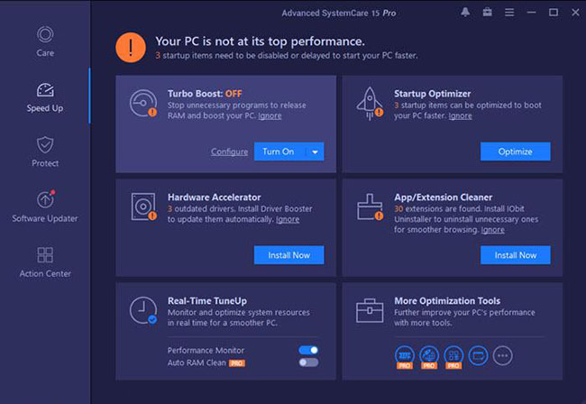 Advanced SystemCare cung cấp nhiều tính năng mới