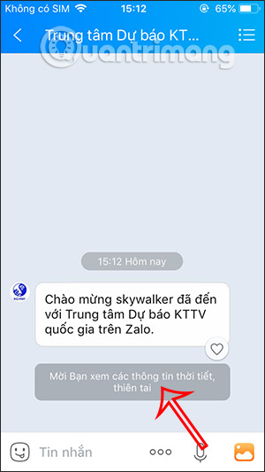 Xem thông tin trên Trung tâm dự báo KTTV quốc gia