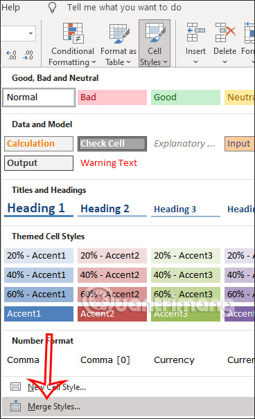 Cách chia sẻ kiểu định dạng ô trong Excel