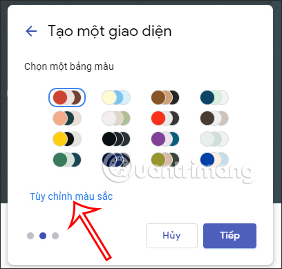 Chọn màu sắc cho theme tạo trong Google Sites