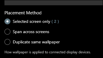 Change position of selected wallpaper