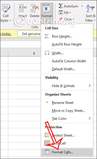 Format Cells trong Excel