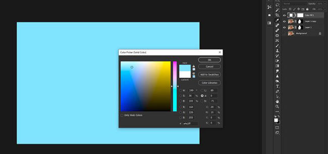 Drag Color Fill 1 layer below Layer 1 Copy