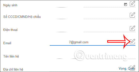 Nhập email trên Cổng dịch vụ công BHXH Việt Nam