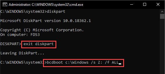 Tạo lại bootloader