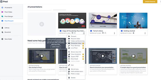 Prezi offers smart tools to make presentations easy