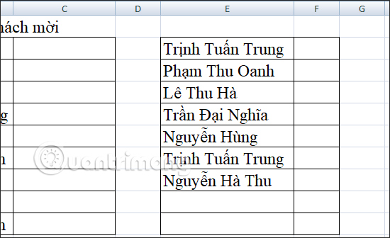 Lọc dữ liệu không trùng trong Excel