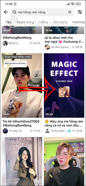 Cách quay video TikTok filter má hồng rám nắng