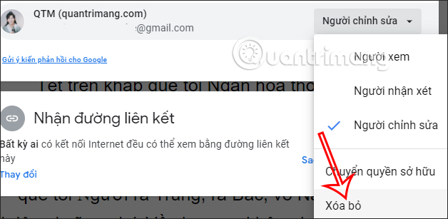 Cách dừng chia sẻ tài liệu Google Docs - Ảnh minh hoạ 3