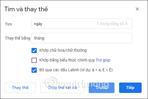 Cách tìm và thay thế từ trong Google Docs - Ảnh minh hoạ 4