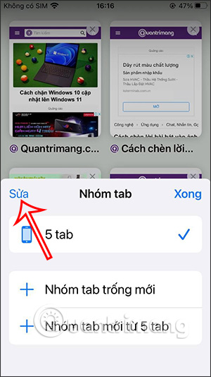 Fix open tabs in Safari