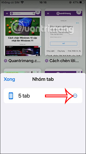 Customize Safari Open Tabs