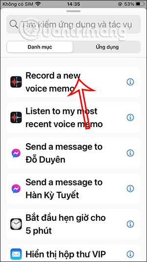 Tìm Record a new voice memo