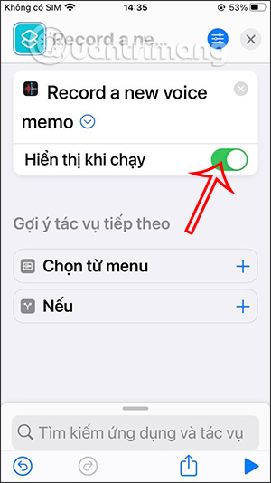 Tắt hiển thị tác vụ khi chạy