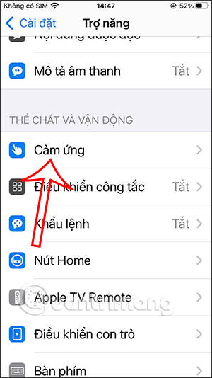 Cảm ứng trên iPhone