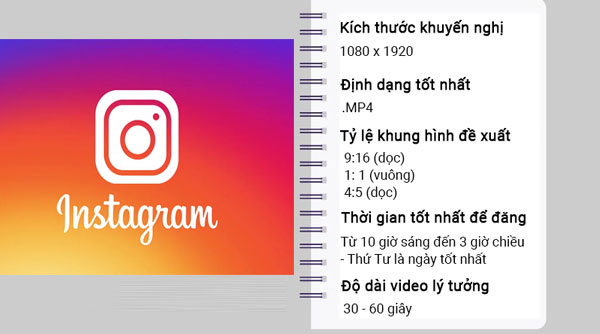 Kích thước video trên Instagram