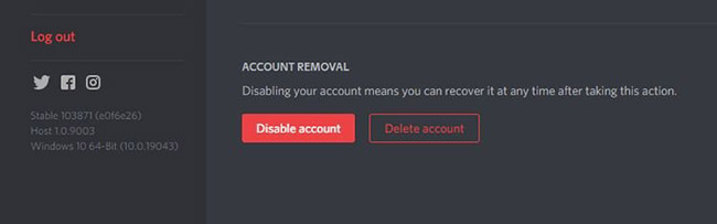 Deactivate Discord account