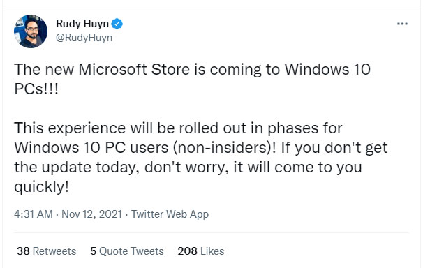 Microsoft Store Windows 11 mới hiện đã được phát hành cho người dùng Windows 10