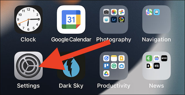 Truy cập ứng dụng Settings 