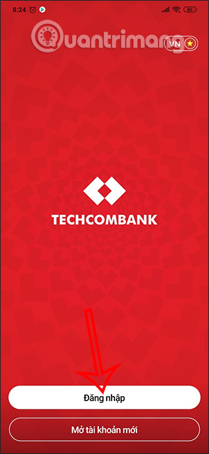 Đăng nhập ứng dụng Techcombank Mobile