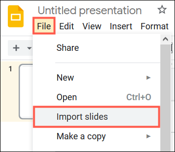 Nhấp vào File > Import Slides