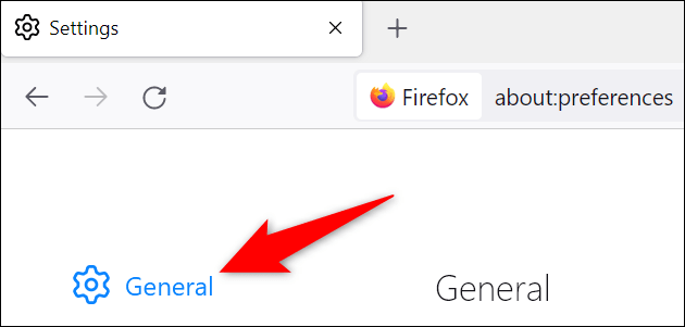 Click on the “General” tab