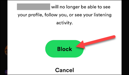 Đồng ý block tài khoản Spotify