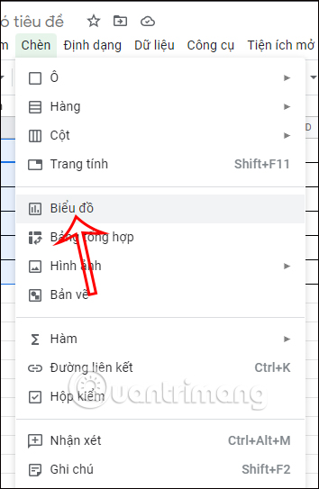 Cách tạo biểu đồ thanh ngang trong Google Sheets