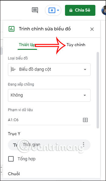 Customize the Google Sheets horizontal bar chart interface