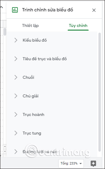 Google Sheets horizontal bar chart customizations