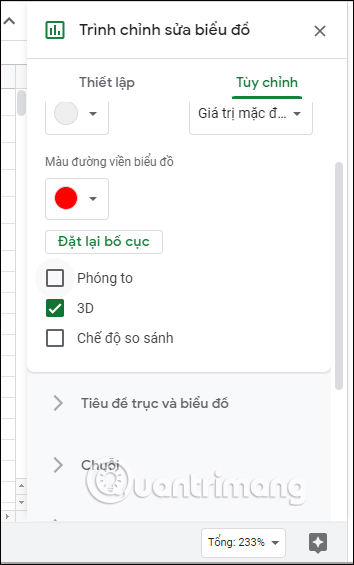 Adjust the Google Sheets horizontal bar interface