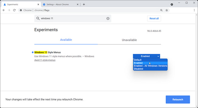 Kích hoạt Windows 11 Mode thử nghiệm của Google Chrome