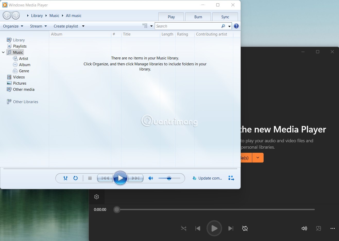 Chạy song song Windows Media Player cũ và Windows Media Player mới