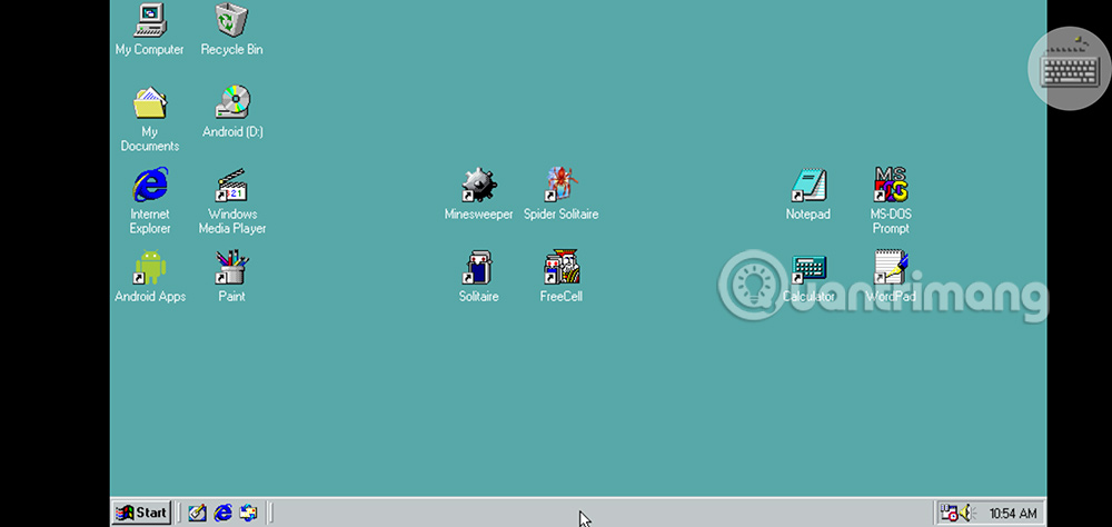 Windows 98 . interface