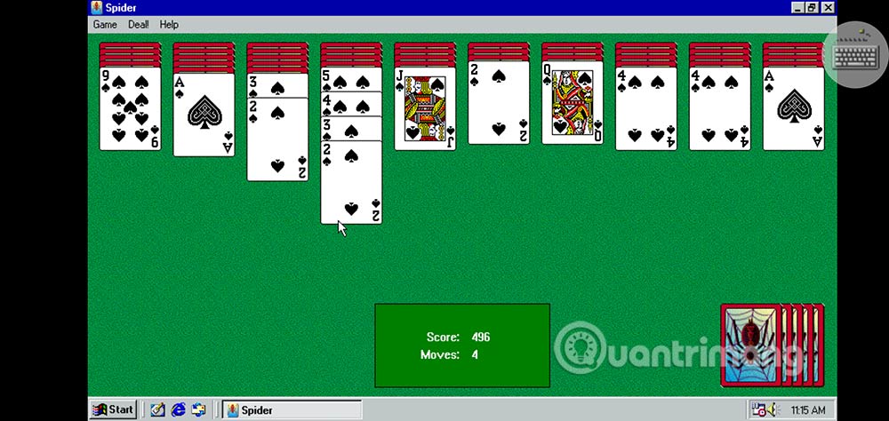 Play the card game Solitaire 