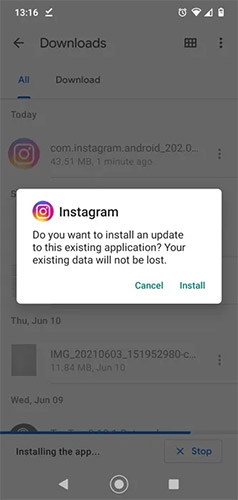 Cấp cho thiết bị quyền tải xuống từ nguồn không xác định và cài đặt file APK