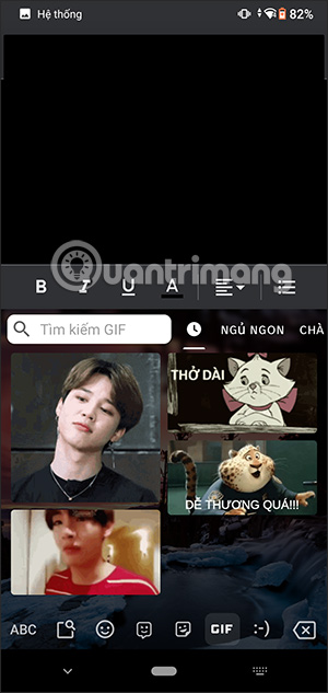 Tìm kiếm ảnh GIF trên Gboard