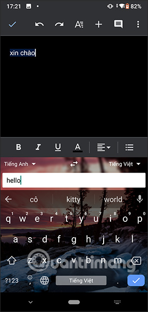 Dịch ngôn ngữ bàn phím trên Gboard