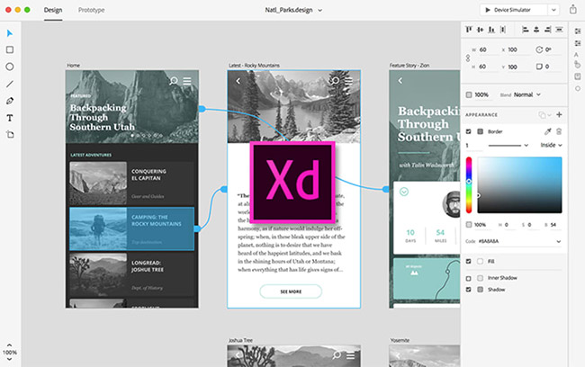 Thiết kế ứng dụng trong Adobe XD