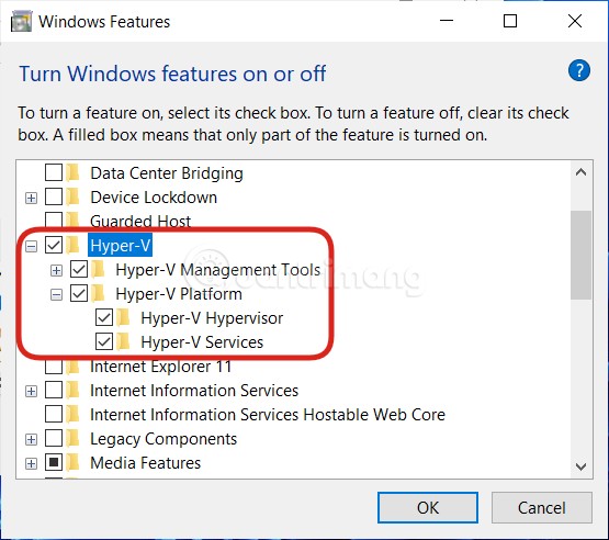 Cách disable Hyper-V trên Windows 10, vô hiệu hóa Hyper-V